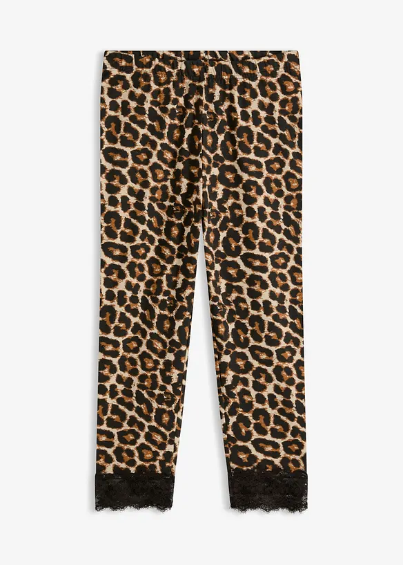 Leggings a pinocchietto con pizzo, bonprix