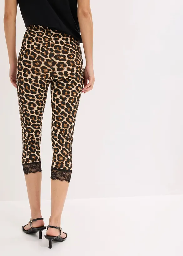 Leggings a pinocchietto con pizzo, bonprix