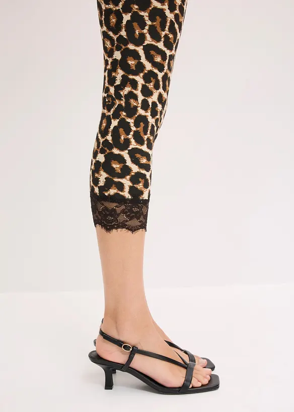 Leggings a pinocchietto con pizzo, bonprix