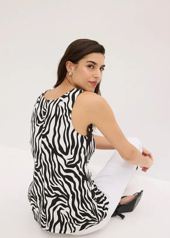 Top con inserto in pizzo effetto uncinetto, bonprix