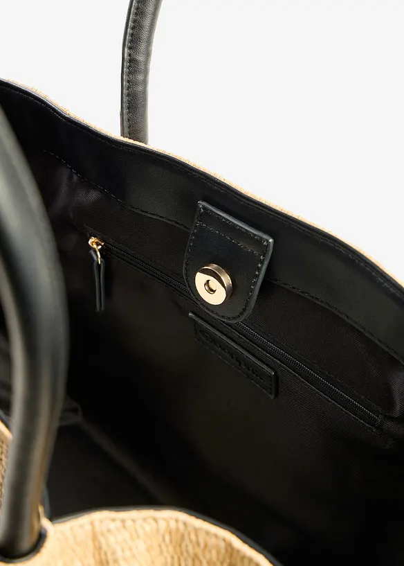 Borsa shopper effetto paglia, bonprix