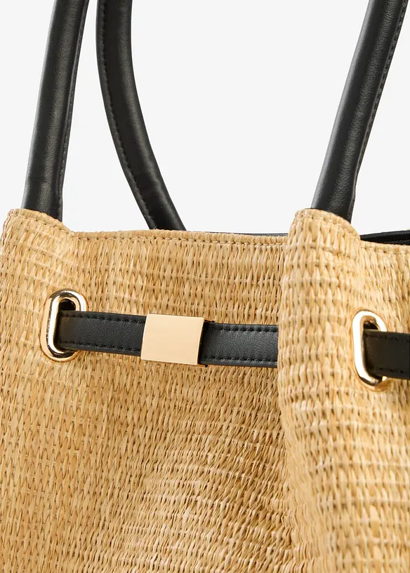 Borsa shopper effetto paglia, bonprix
