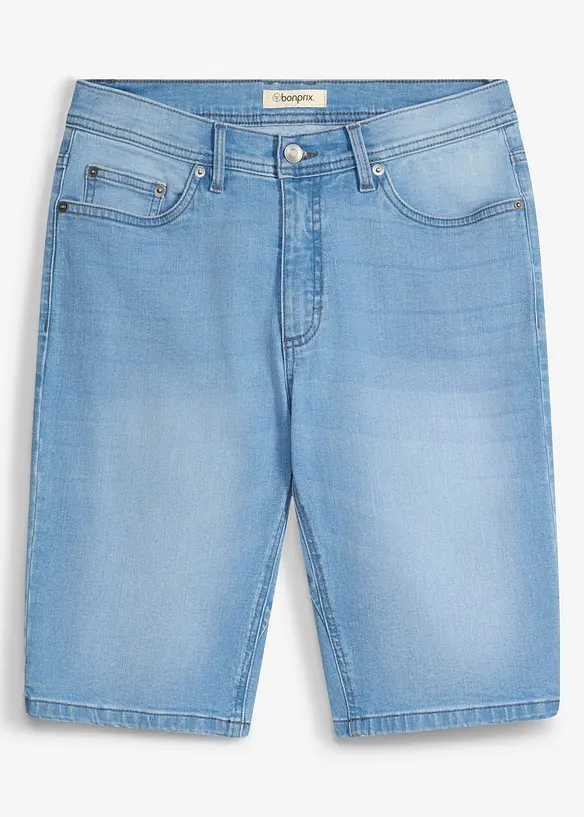 Bermuda in jeans elasticizzati con cavallo rinforzato, regular fit (pacco da 2), bonprix