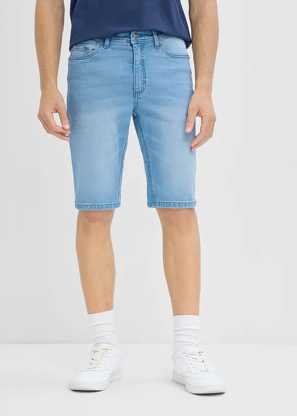 Bermuda in jeans elasticizzati con cavallo rinforzato, regular fit (pacco da 2), bonprix