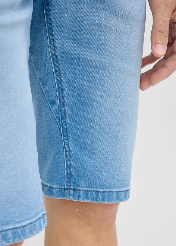 Bermuda in jeans elasticizzati con cavallo rinforzato, regular fit (pacco da 2), bonprix