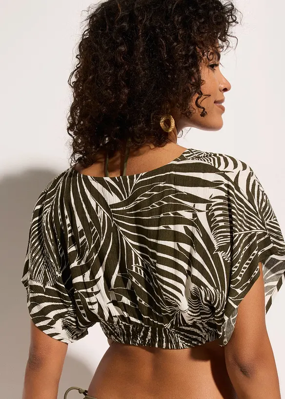 Blusa copricostume in crinkle operato, bonprix