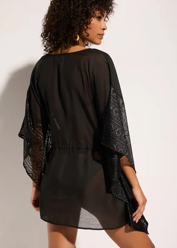 Tunica copricostume in crinkle operato, bonprix