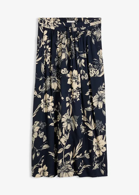 Gonna lunga in viscosa con cinta comoda e laccetto da annodare, bonprix