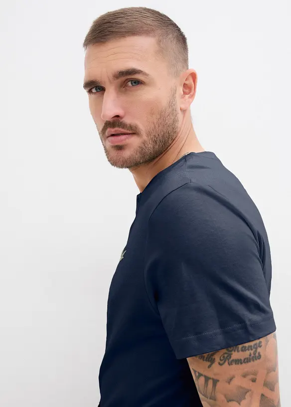 Maglia serafino in puro cotone biologico (pacco da 3), bonprix