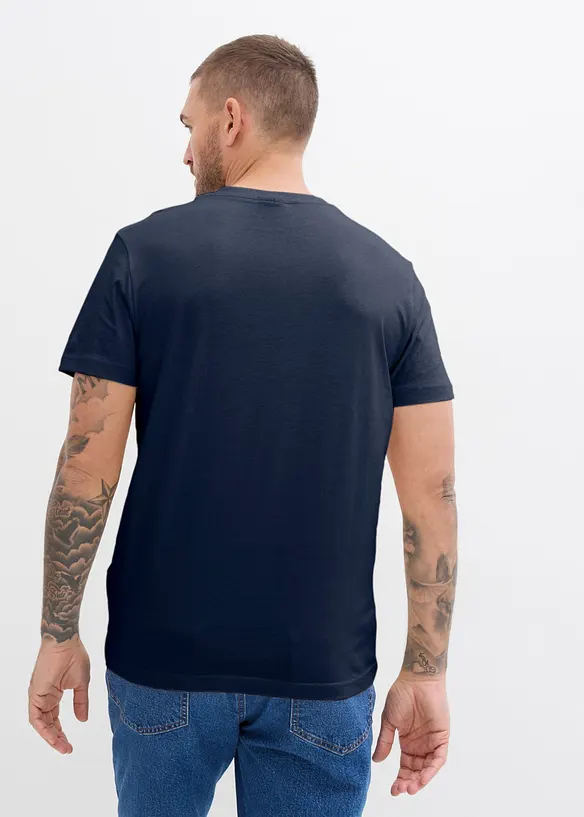 Maglia serafino in puro cotone biologico (pacco da 3), bonprix