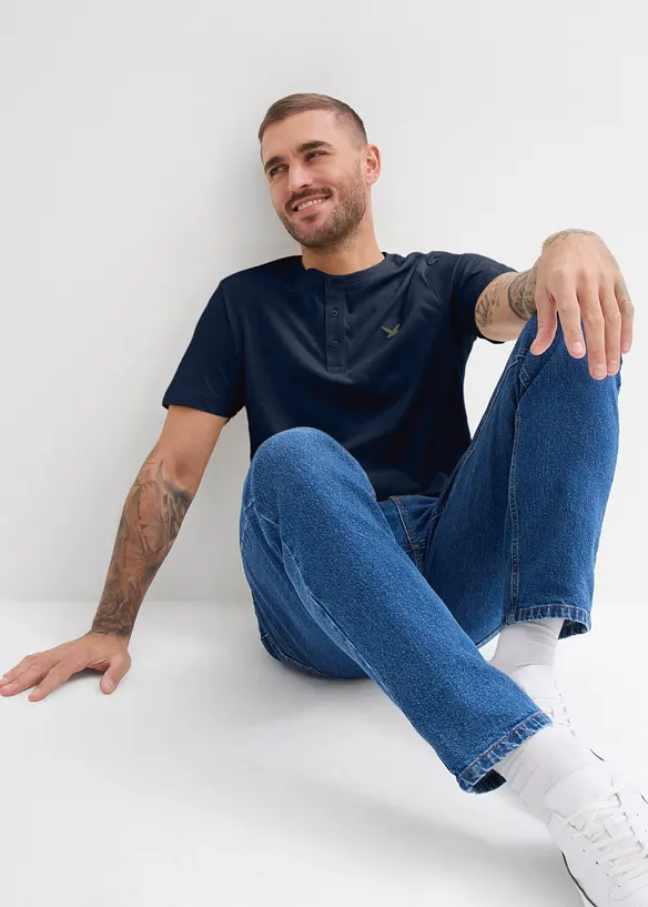 Maglia serafino in puro cotone biologico (pacco da 3), bonprix