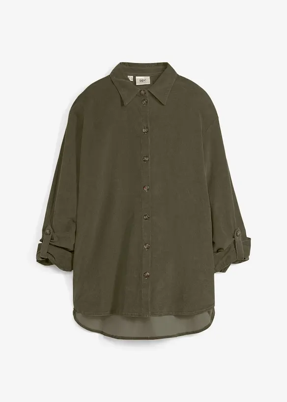 Camicia in velluto a coste con spacchi laterali, bonprix