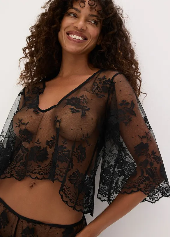 Top a maniche lunghe e panty (set 2 pezzi), bonprix
