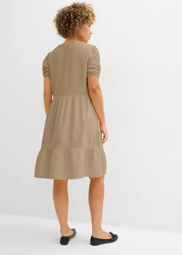 Abito oversize in mussola di cotone, bonprix
