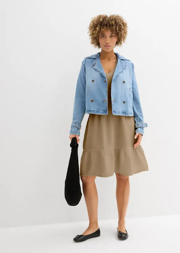 Abito oversize in mussola di cotone, bonprix