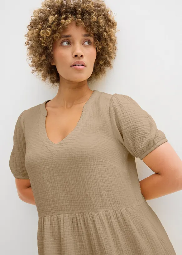 Abito oversize in mussola di cotone, bonprix