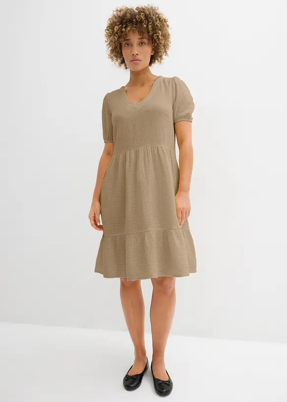 Abito oversize in mussola di cotone, bonprix