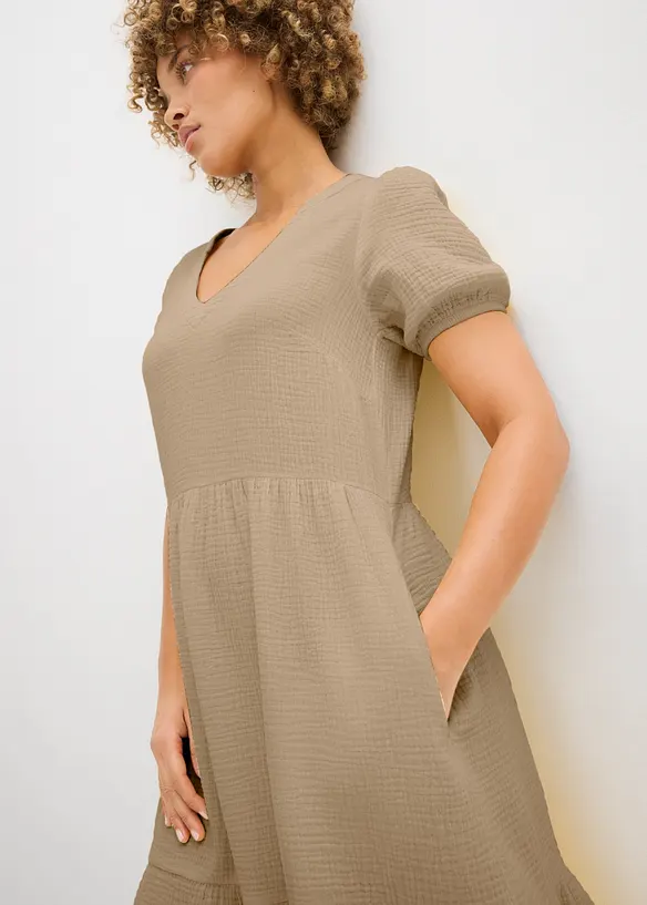 Abito oversize in mussola di cotone, bonprix
