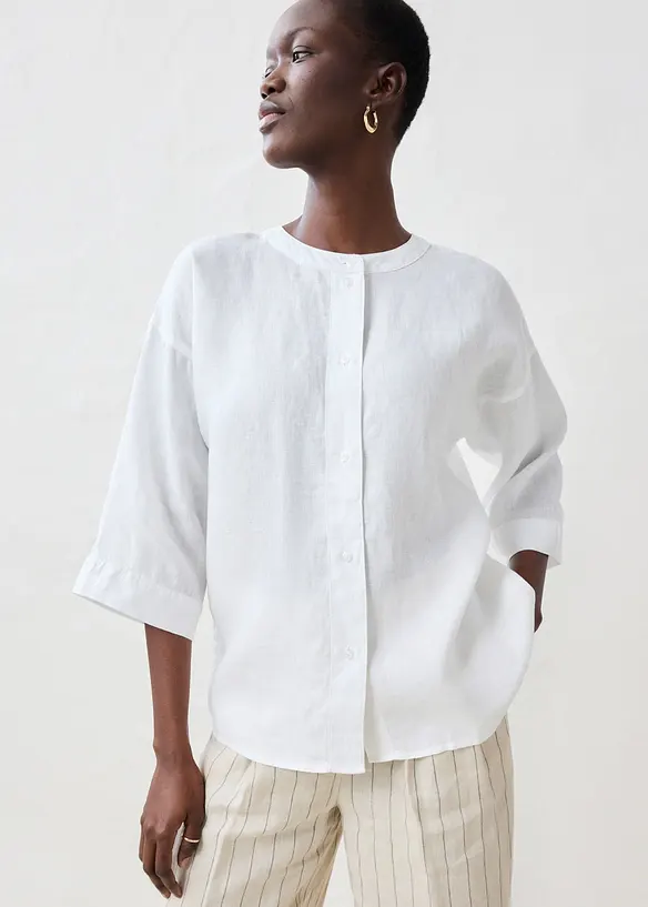 Camicetta oversize in puro lino, bonprix