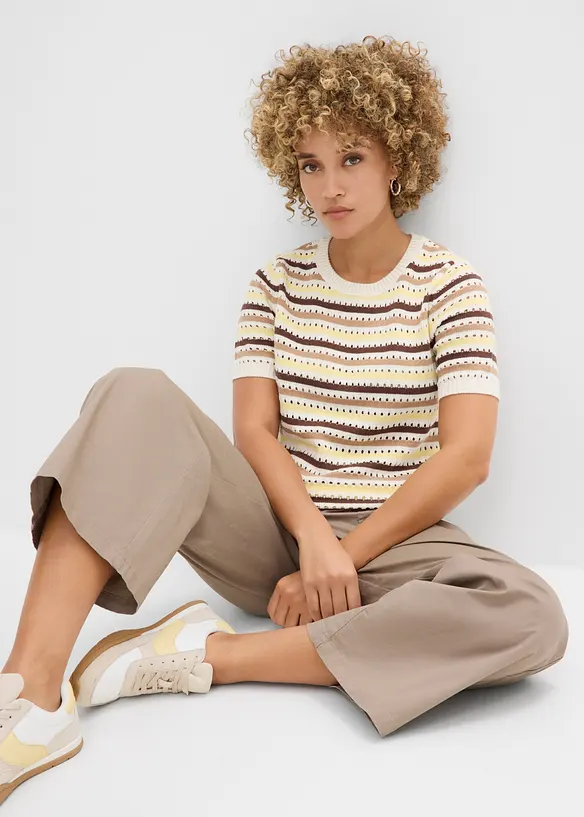 T-shirt di maglia traforata, bonprix