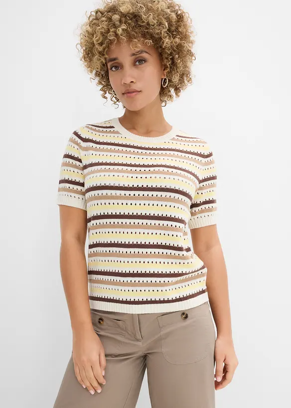 T-shirt di maglia traforata, bonprix