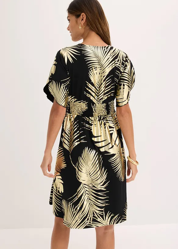 Abito di jersey con stampa dorata, bonprix
