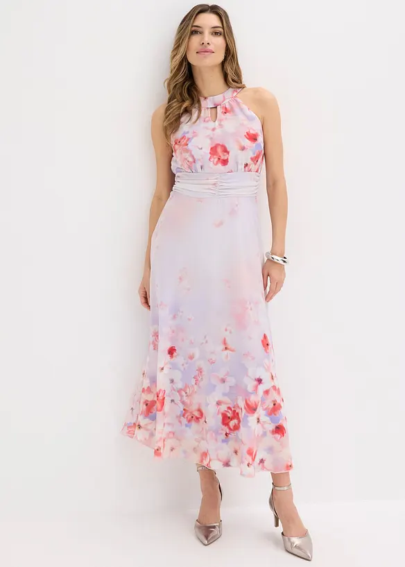 Abito midi con drappeggio, bonprix