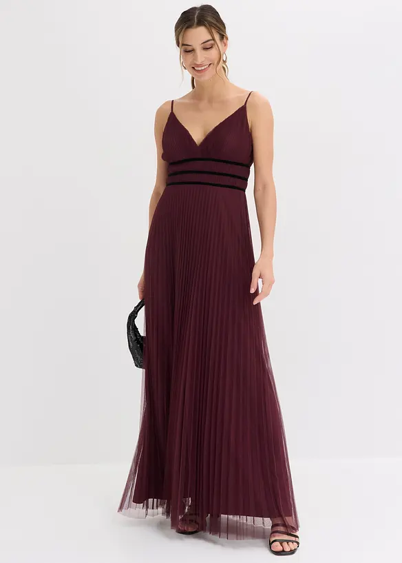 Abito da sera in delicato tulle plissettato, bonprix