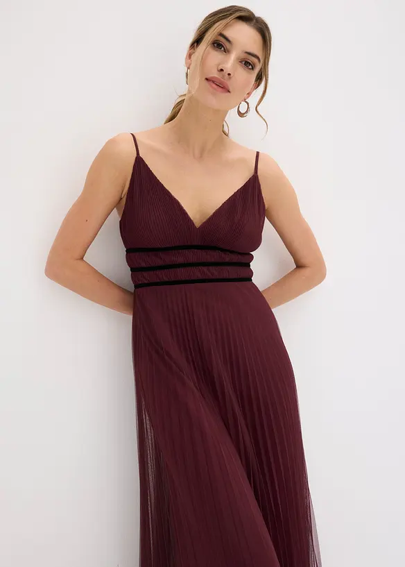 Abito da sera in delicato tulle plissettato, bonprix