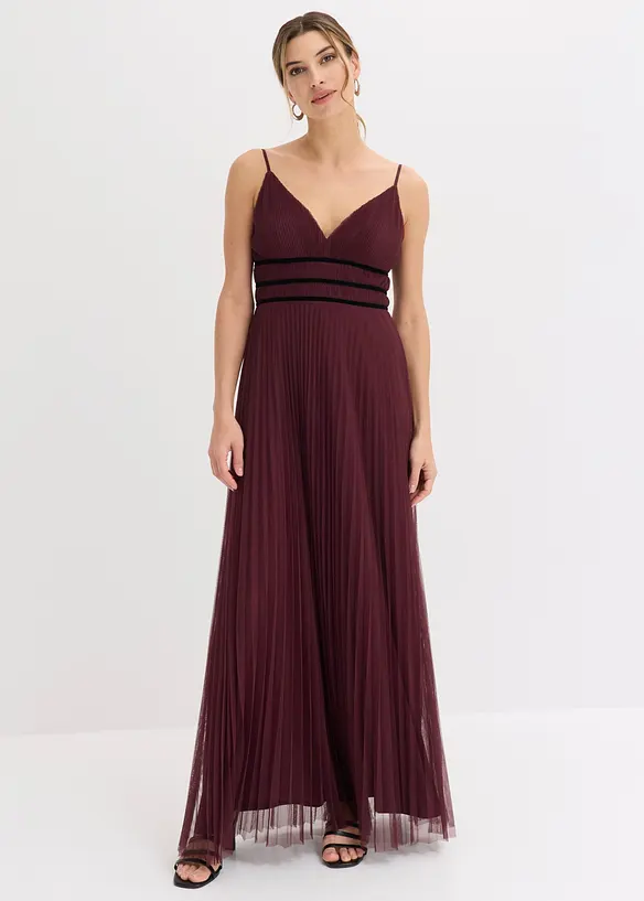 Abito da sera in delicato tulle plissettato, bonprix