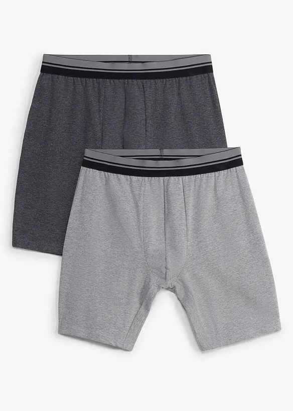 Boxer aderenti lunghi con cotone (pacco da 2), bonprix