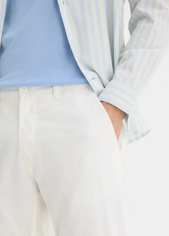 Pantaloni chino in misto lino regular fit, straight, bonprix