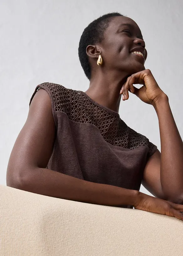 Top in puro lino, bonprix