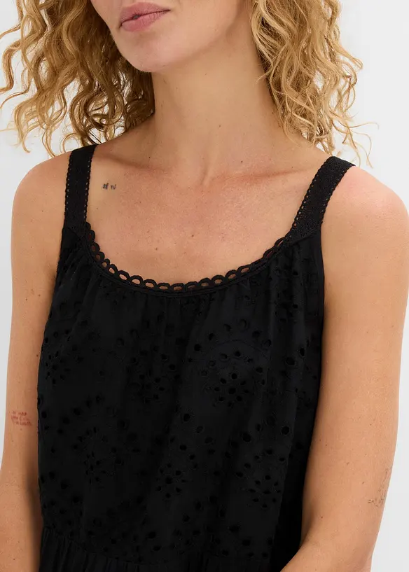 Abito in viscosa con spalline e pizzo, bonprix