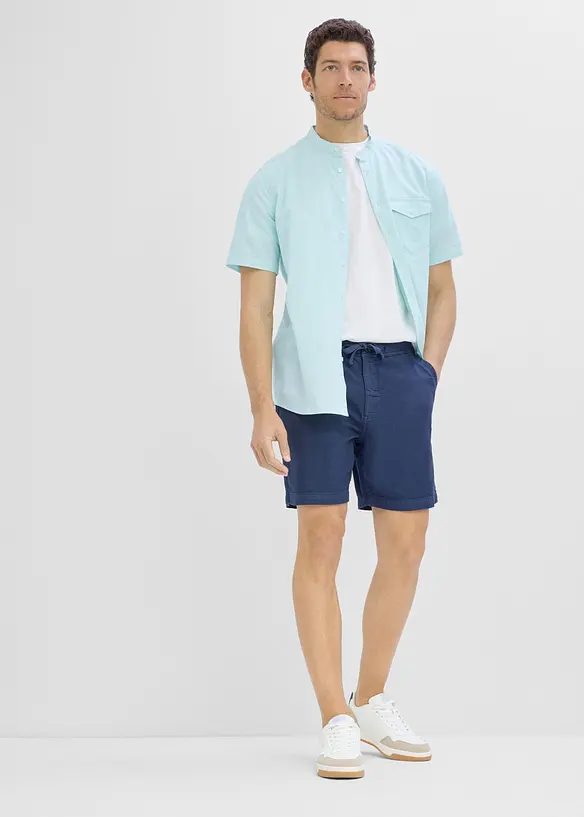 Camicia in misto lino a maniche corte, bonprix