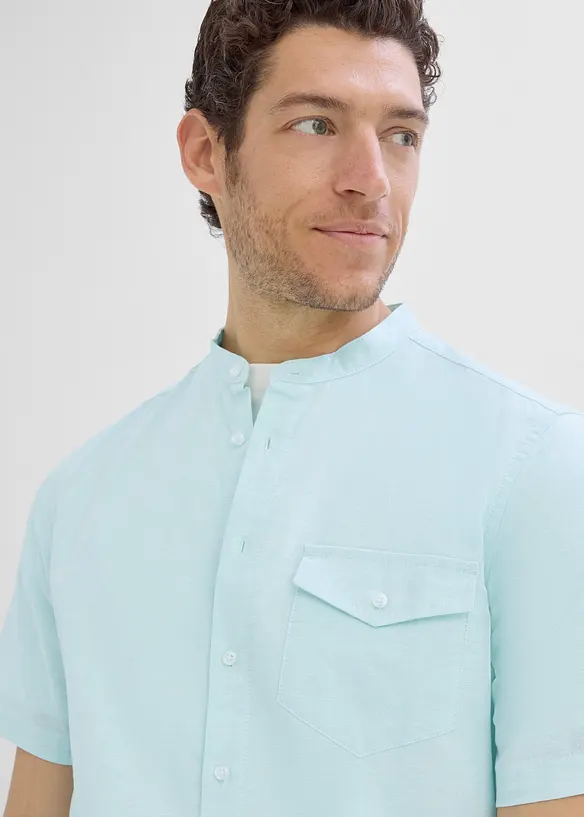 Camicia in misto lino a maniche corte, bonprix