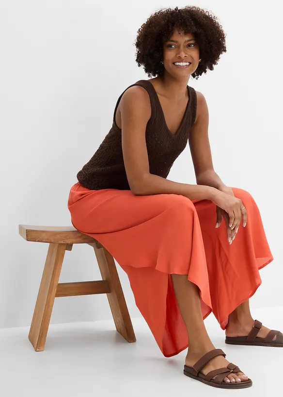 Pantaloni culotte al polpaccio in viscosa morbida, bonprix