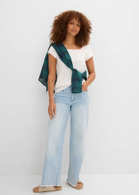 Maglia a maniche corte con scollo quadrato, bonprix