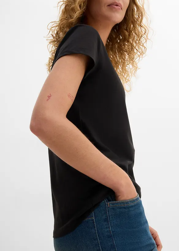 Maglia a maniche corte con scollo quadrato, bonprix