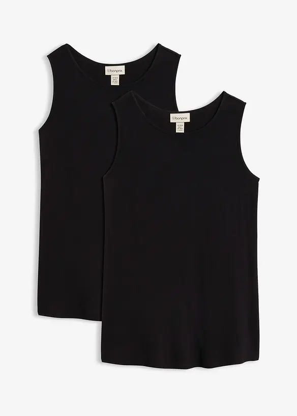 Top lungo in morbida viscosa (pacco da 2), bonprix
