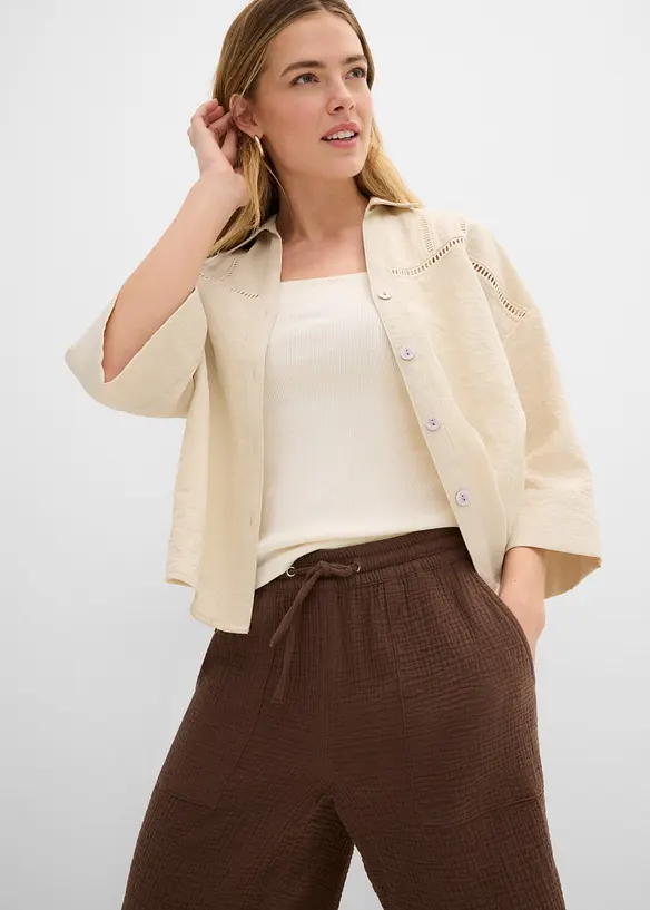 Bermuda in mussola con elastico in vita, bonprix