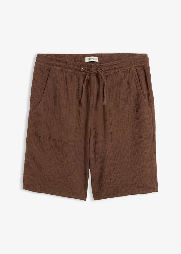 Bermuda in mussola con elastico in vita, bonprix