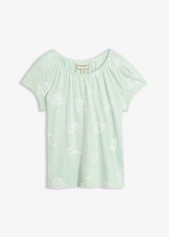 Maglia fantasia con scollo rotondo in cotone biologico, bonprix