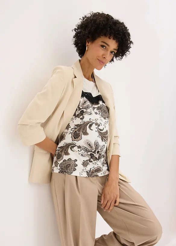 Maglia oversize con applicazione di pizzo, bonprix