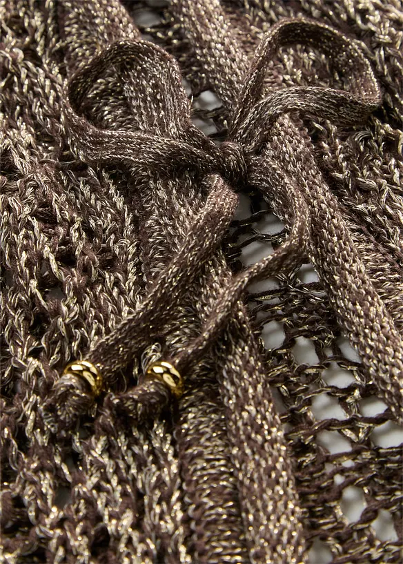 Gilet in maglia traforato con viscosa e filato glitterato, bonprix