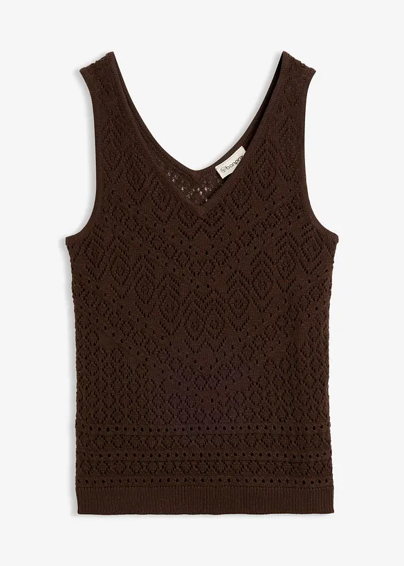 Top in maglia traforata con percentuale di cotone, bonprix