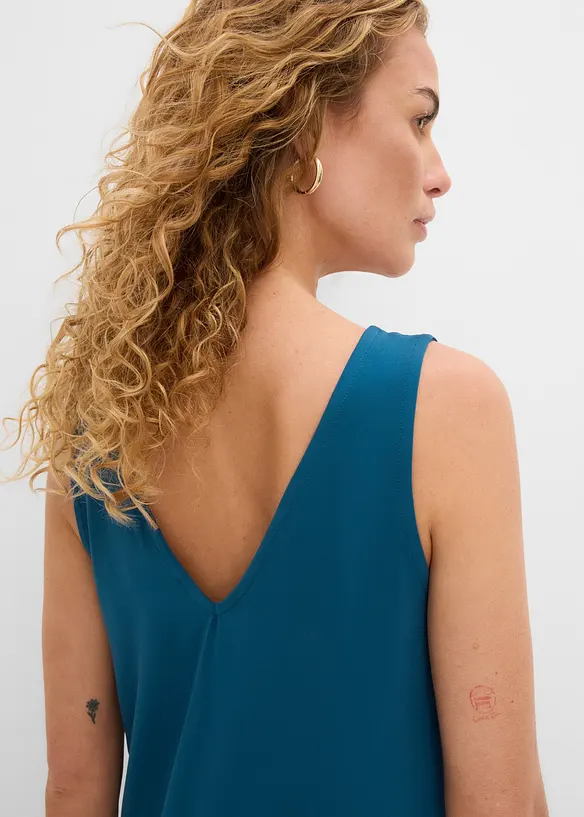 Abito fluido con spalline e scollo a V, bonprix