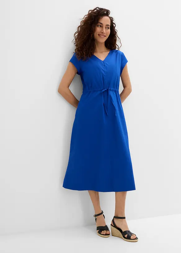 Abito in popeline di cotone con coulisse regolabile, bonprix
