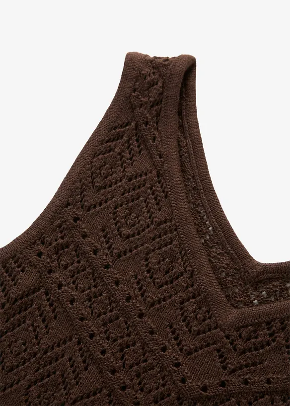 Top in maglia traforata con percentuale di cotone, bonprix