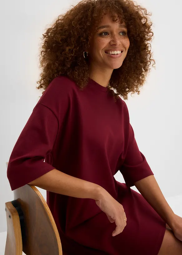 Abito oversize in maglina di cotone biologico pesante, bonprix